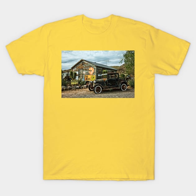 vintage classic car old service station T-Shirt by STYLISH CROWD TEES